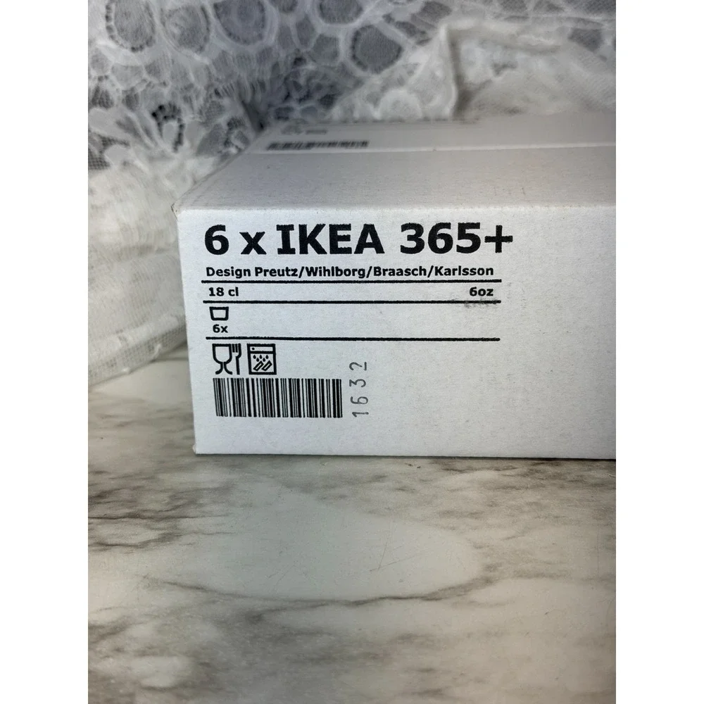 Boxed Set Of 6 Ikea 365+ Squat Glasses 18 cl 6 oz (3047)